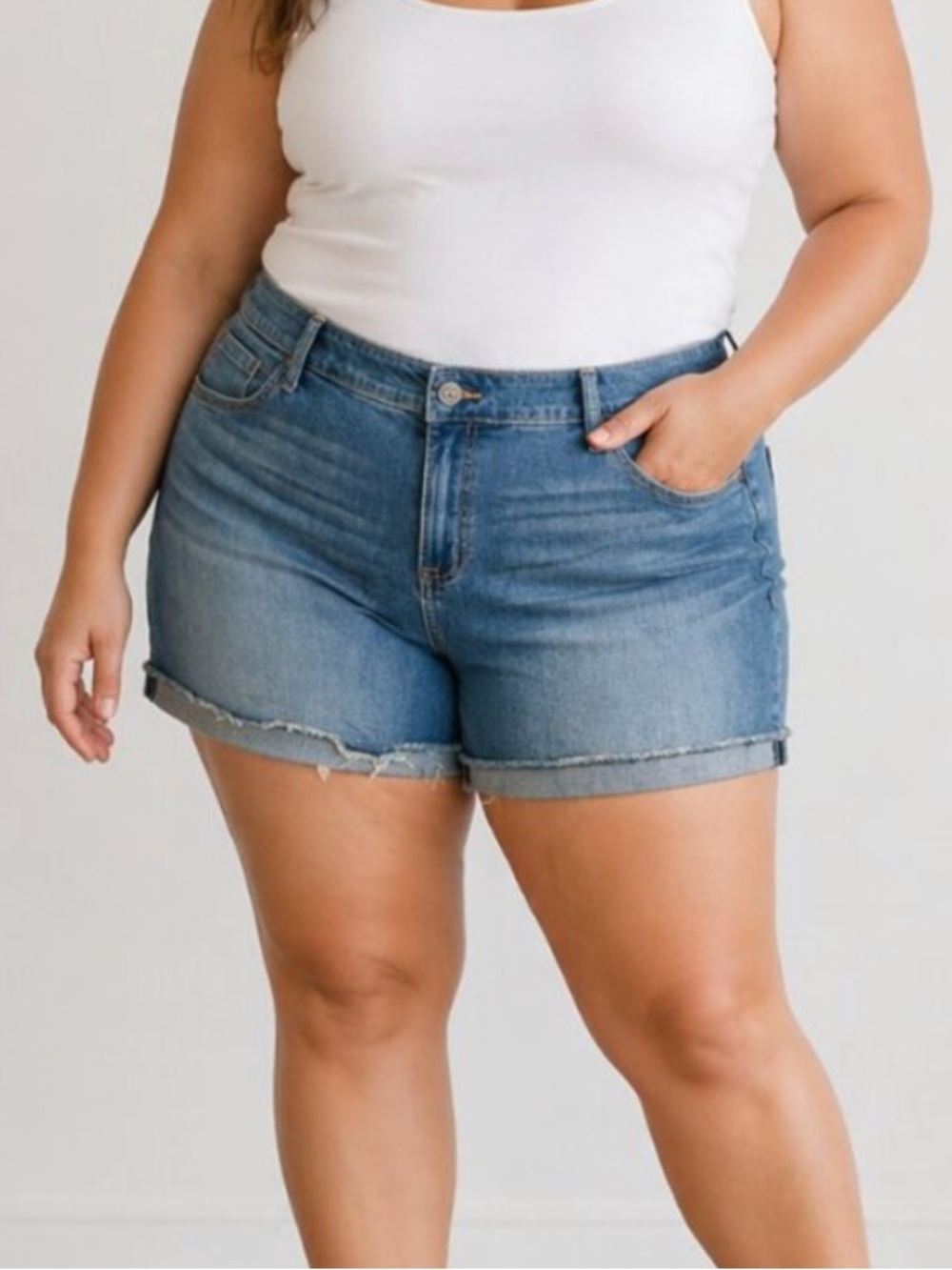 Torrid Denim Shorts Size 24 Plus Size Medium Wash Stretch